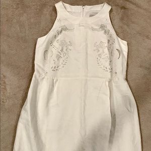 Ann Taylor Loft NWT white dress with lace cut outs